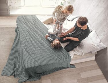 Ковдра Baumwoll Waffeldecke Utopia Bedding з бавовни, 300 GSM, 152x127 см, м'яка, легка, дихаюча, для всіх сезонів (304x304 см, Куль Грау)