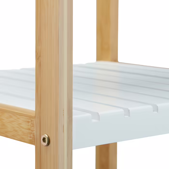 Relaxdays Bamboo Shelf with 4 Shelves