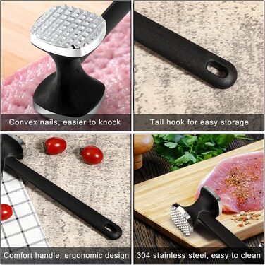 М'ясорубка-молоток Fleischklopfer: для стейків, шніцелів, курки, свинини та яловичини, безпечна для миття в посудомийній машині