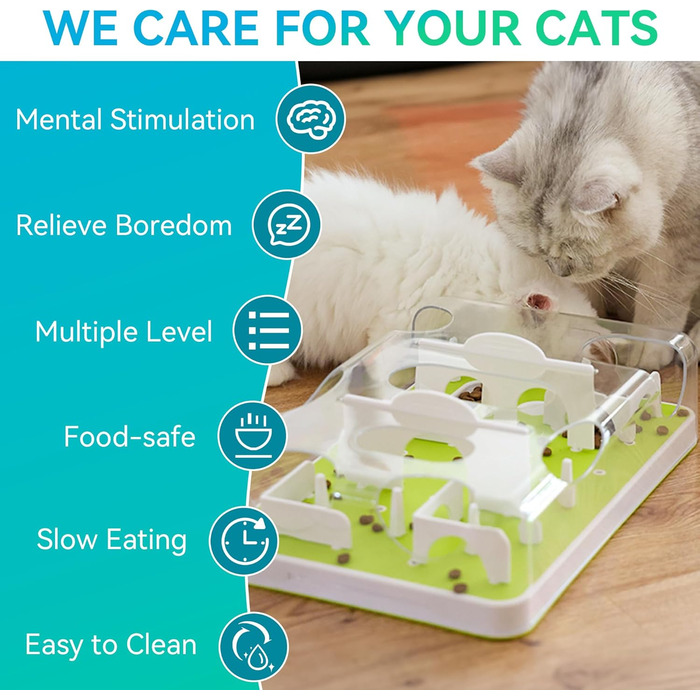 ALL FOR PAWS Interactive Cat Food Station Puzzle, Interactive Intelligence Toy for Cats, Interactive Cat Toy...