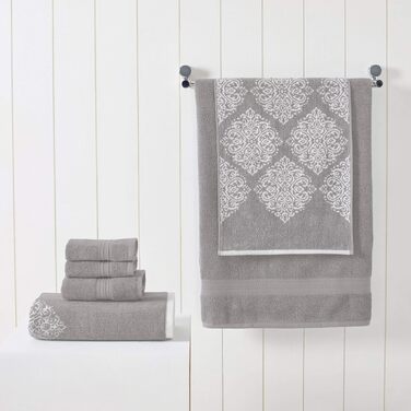 Набір махрових рушників Jacquard від Modern Threads Amrapur Overseas Artesia, двосторонні, 6 шт., колір шавлія/сірий