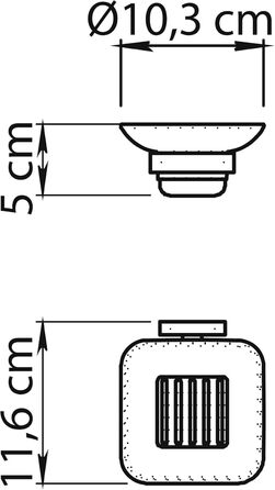 Настінна мильниця Gedy Tonga, хром, нержавіюча сталь, скло, 10,3 x 11,6 x 5 см, самоклеюча, без свердління