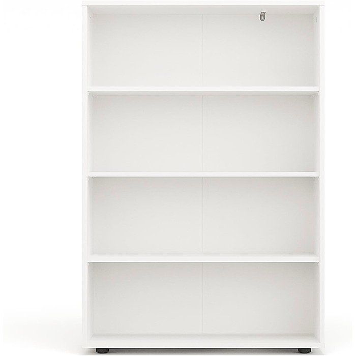 Білий книжковий стелаж KOMTO Regal 80 см, 3 рівні, регульовані полиці, універсальна книжкова шафа для зберігання, 80x90x24 см