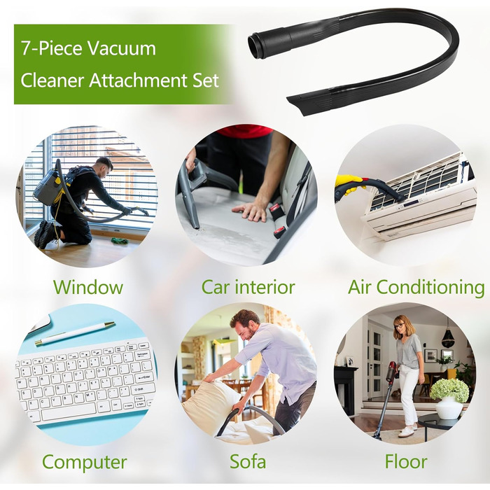 Насадки для пилососа PIWOSGOL7Stk - універсальний комплект для прибирання, 32/35 мм