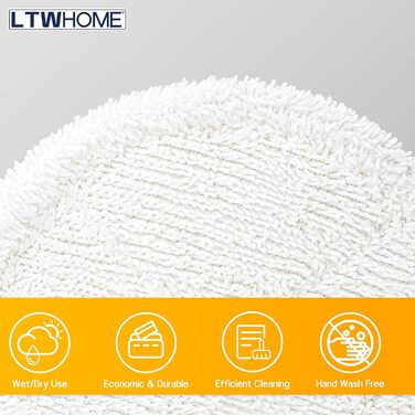 LTWHOME 16cm Mop Pads Set Suitable for Floating Mop 1 pc. M30457 (10 pieces)
