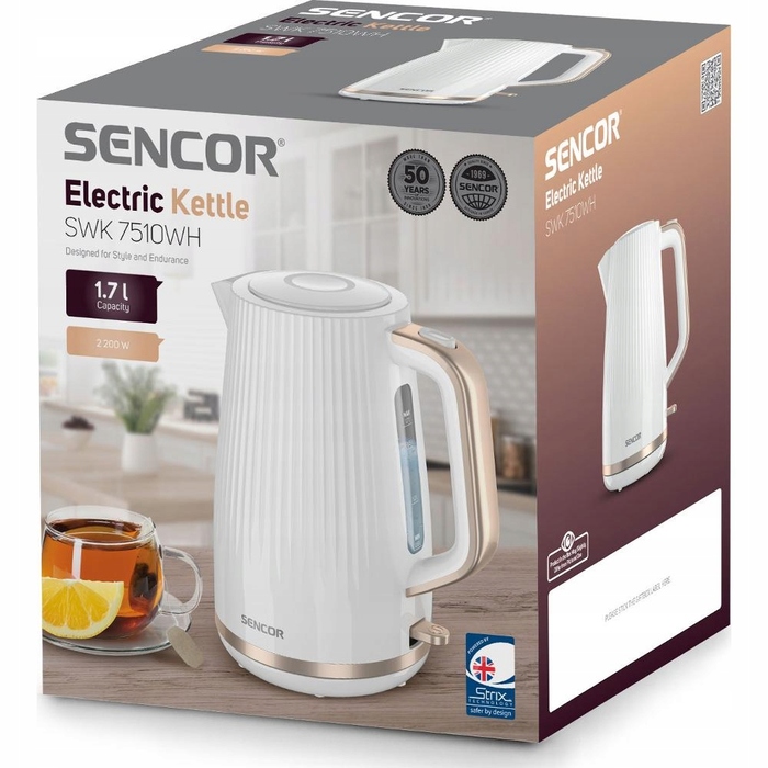 Електричний чайник Sencor SWK 7510WH, 2200 Вт, 1,7 л, білий