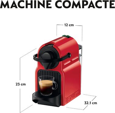Кавомашина Nespresso Inissia від Krups, червона, для кавових капсул YY5506FD