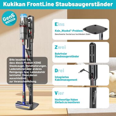 Підставка для пилососа Dyson Gen5 V15 V12 V11 V10 V8 V7 V6 - без свердління, для зберігання та зарядки, аксесуари