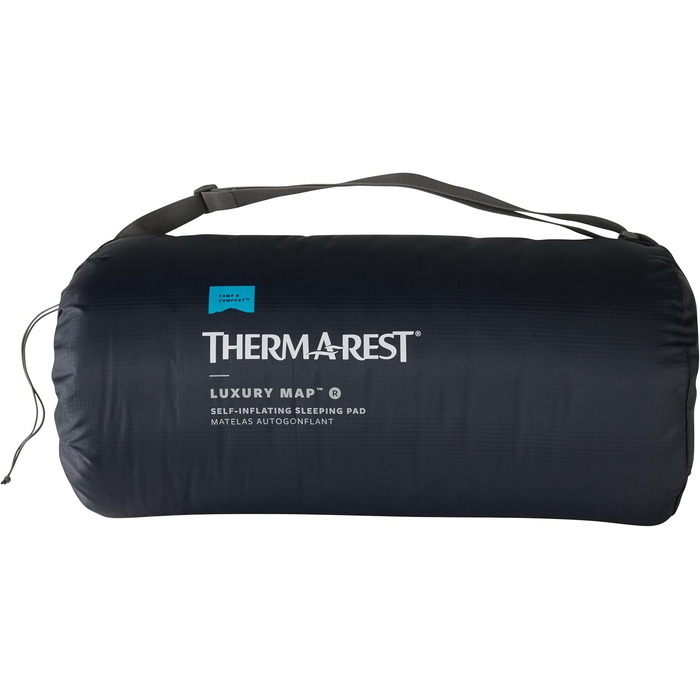 Therm-a-Rest Basecamp Саморозкладаний килимок для кемпінгу з піносполучного матеріалу, WingLock-Ventil, для дорослих, розмір Regular, 50,8 x 183,9 см, блакитний Poseidon