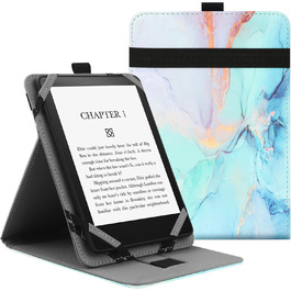 Чохол для Kindle Paperwhite/Kobo/Tolino/Pocketbook/Sony 6-6.8-7 дюймів, універсальний, з петлею, Marble Blue