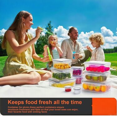 Контейнери для зберігання їжі 48er з кришкою, набір контейнерів для Meal Prep, 24 контейнери + 24 кришки, герметичні та стійкі до протікання, BPA-free, придатні для миття в посудомийній машині, заморожування та використання в мікрохвильовій печі, BXH-24