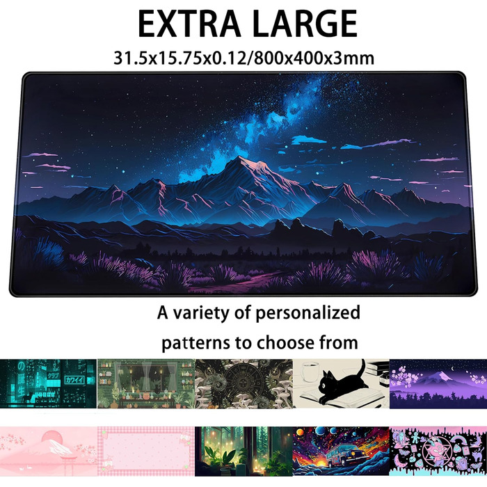 Килимок для миші та клавіатури Moon Mushroom XXL 80x40 см (Blue Mountain)