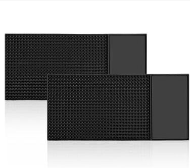 Килимок для посуду Thinkingwings 50x40 см з силікону, термостійкий, неслизький, для мийки, з щіткою (30x15 см, чорний)