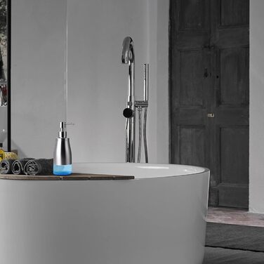 Набір для кухні та ванної кімнати: дозатор мила з нержавіючої сталі, флакон та насос (390 мл, Нікельована сталь)