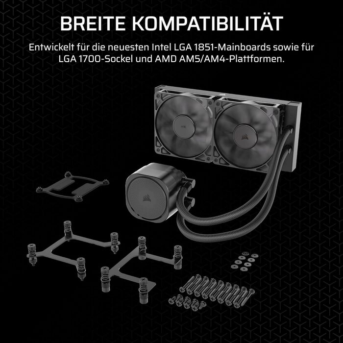 Система водяного охолодження Corsair Nautilus 360 RS для CPU - 240 мм, 3 вентилятори, чорний (без RGB)