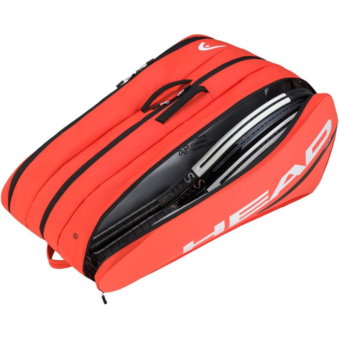 Сумка для ракет HEAD Tour Racquet Bag XL чорний/білий (флуоресцентний помаранчевий)
