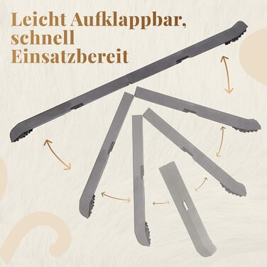 Східці для собак у машину – складані, 174 см, 38 см, з гумовим покриттям – для великих собак, підходить для авто та SUV – вантажопідйомність 85 кг – темно-сірий колір