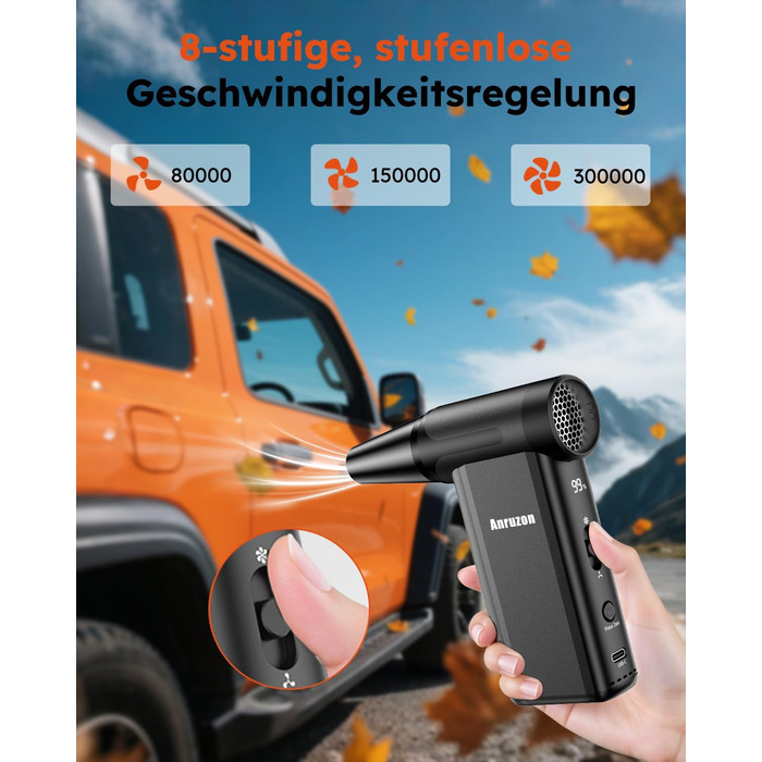 Електричний пилосос для очищення повітрям, 300000 RPM, 7600mAh, для ПК, електроніки, авто, диванів. Набір для чищення