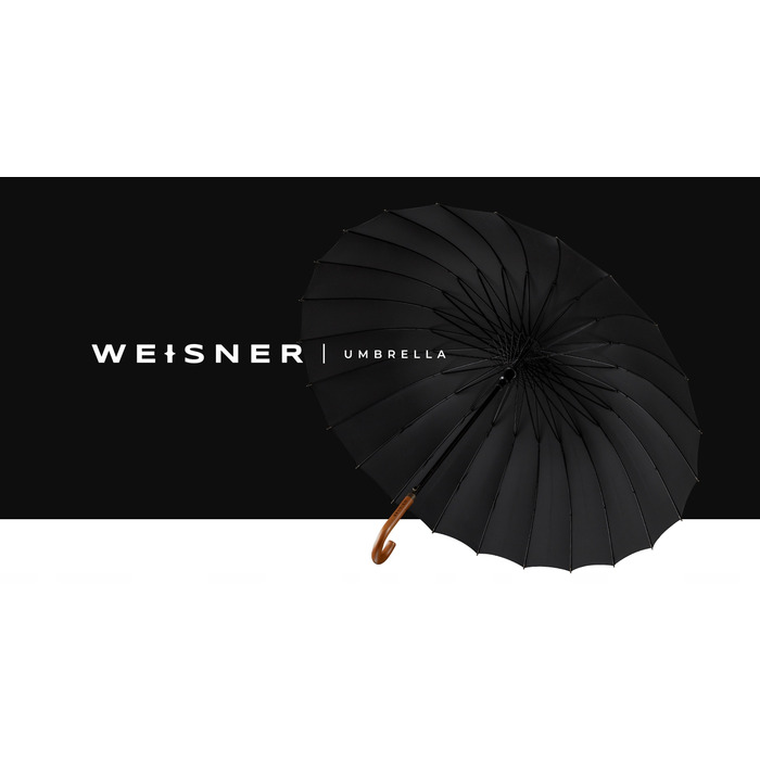 Автоматична парасолька Weisner, подовжена, XL, з чохлом, чорна
