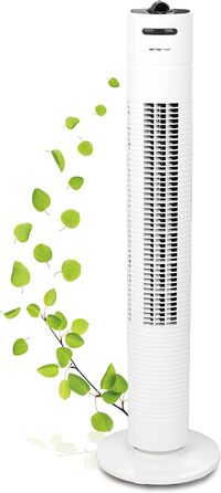 Вентилятор Emerio Tower TFN-123006: 35 Вт, 3 швидкості, таймер, осциляція, білий