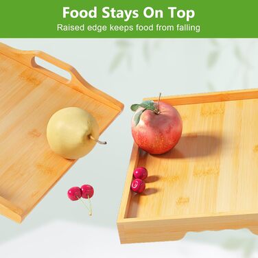 Столик-поднос Youpehom з бамбука, розкладні ніжки, для сніданку в ліжку, кухні, софи, лаптопу, 2 шт, білий