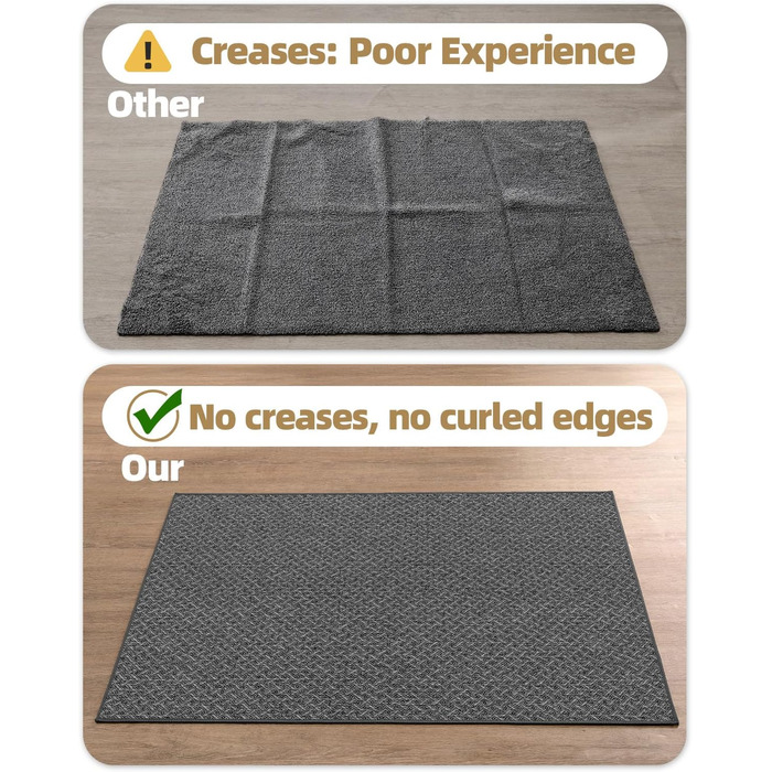 Тонкий килимок для входу COLOR&GEOMETRY, протибризковий та протиковзкий килим у передпокою, темно-сірий, 92 x 142 см