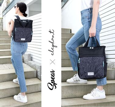 Spear Rucksack Women's/Men's Hygge City Backpack Women's Backpack Leisure Backpack Office Sport Leisure backpack A4 12788 (12790 Black Paisley (4))