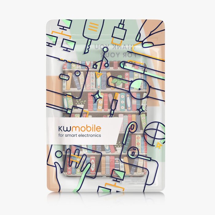 Чохол-книжка kwmobile для Amazon Kindle Paperwhite (2024)/Colorsoft з квітковим дизайном, магнітним закриттям - захисний чохол для електронного читача, синьо-червоно-білий