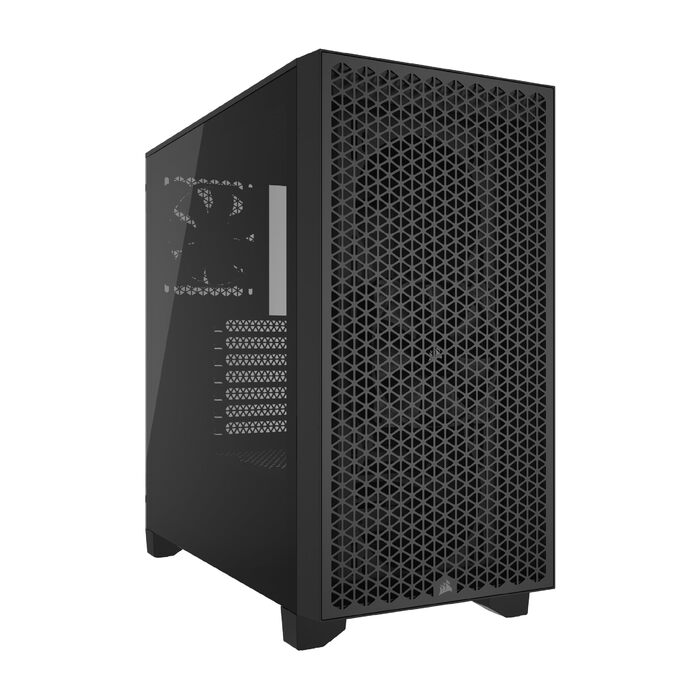 Корпус для ПК CORSAIR 3000D Airflow Mid-Tower з 2 вентиляторами SP120 Elite, підтримка GPU з 4 слотами, чорний