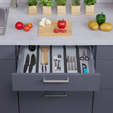 Relaxdays 4-Piece Drawer Dividers in Black
