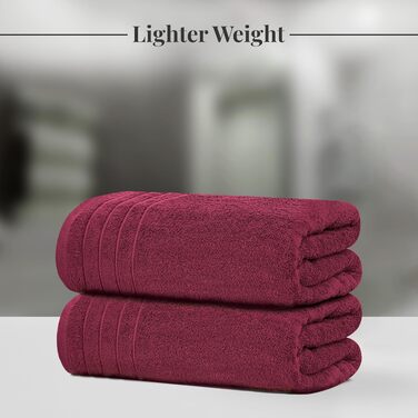 Набір рушників Tens Towels з 100% бавовни, 8 предметів: 2 великі банні рушники, 2 рушники для рук та 4 серветки, гігроскопічні та швидкосохнучі, колір бордовий