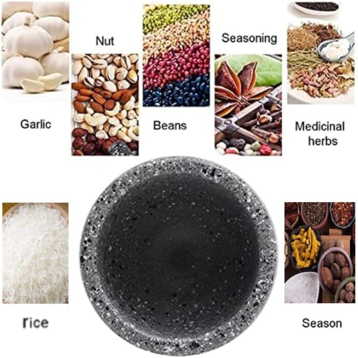 Набір для дроблення спецій та трав DEWIN: ступка та пестик з неслизьким дном (сірий)