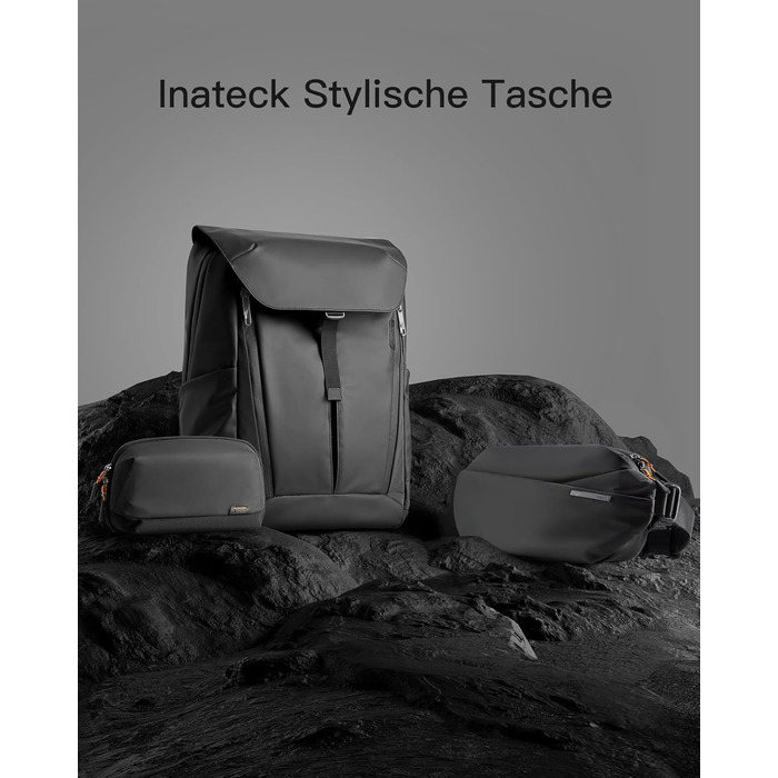 Сумка через плече Inateck чорна, водонепроникна, регульований ремінь, для чоловіків та жінок, розмір M