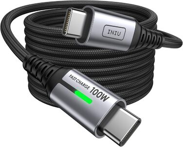 Кабель USB-C 100W, 2м, чорний: для iPhone, Samsung, Pixel, iPad, MacBook
