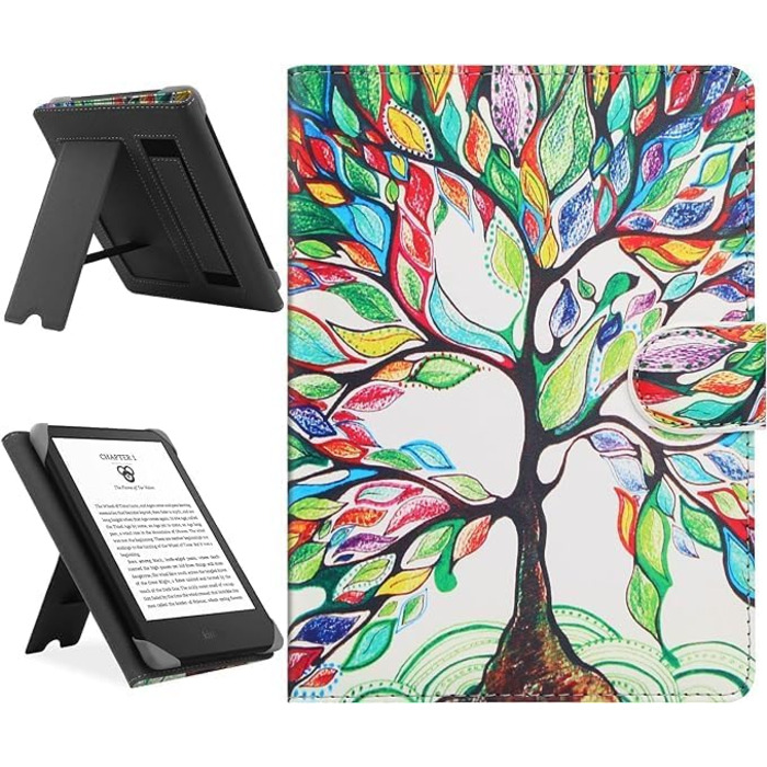 Чохол-підставка для Kindle Paperwhite, Kobo Clara HD/2E, Pocketbook, Tolino, Sony E-Reader з натуральної шкіри