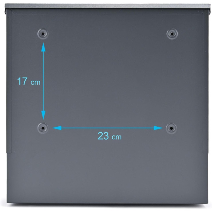 Поштова скринька Verda Anthrazit з газетницею, порошкове покриття AkzoNobel, 2 ключі, табличка з ім'ям, персоналізована, дизайнерська настінна, нержавіюча сталь (Sn3645-1)