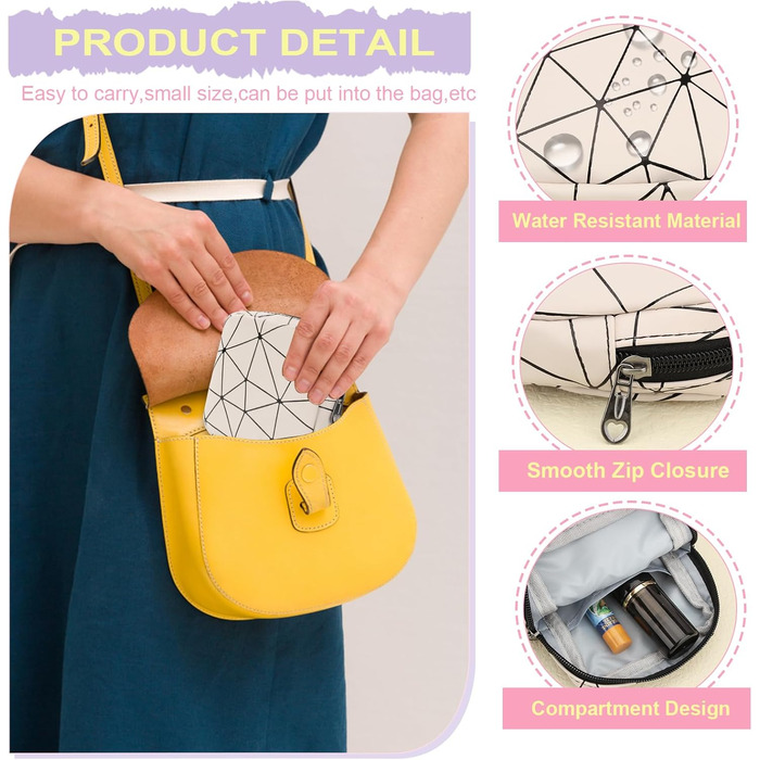 Набір косметичок Desing Wish 2 шт. (Mini + Large) – Бежевий (Mini) + Чорний (Large)