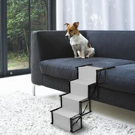 Зручна рампа для собак у автомобіль, підходить для великих та маленьких собак. Складана авто-драбина витримує вагу 90 кг (139*45*76 см - чорний/світло-сірий)