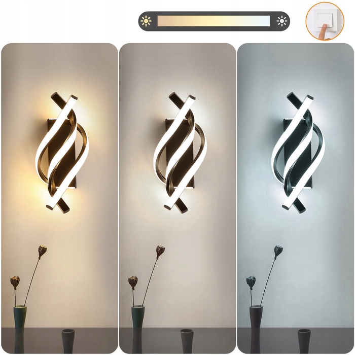 Стіна LED-бра для спальні та вітальні, 22 Вт, 3000К