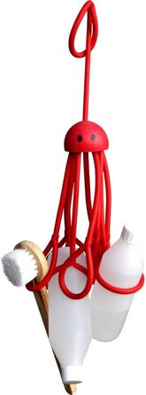 Тримач для шампуню та гелю Formverket Octopus, без свердління, латексний оранжевий органайзер-октопус з 9 регульованими петлями для ванної