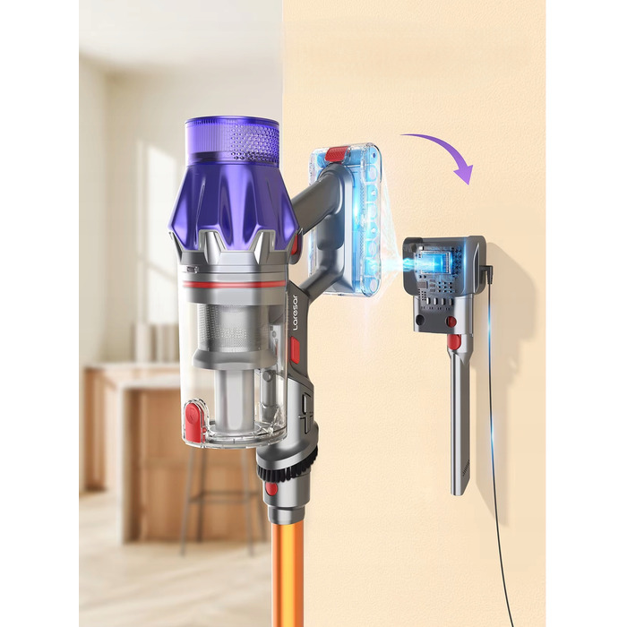 Вертикальний пилосос Laresar V7, жовтий/золотий