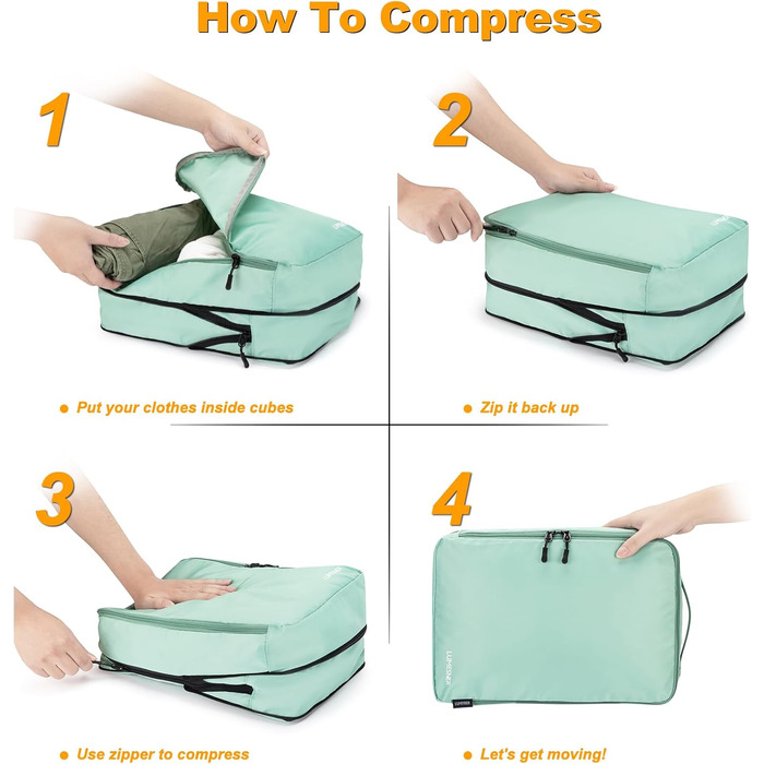 Органайзер для валізи: набір з 8 шт. (білий). Упаковочні куби, органайзери для подорожей, косметичка.