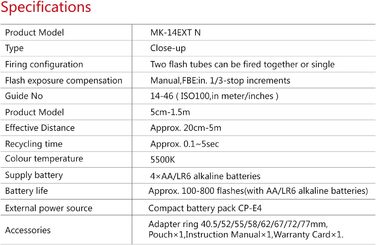 Кольцевий світловий прилад Meike MK-14EXT-N з LED AF Assist для камер Nikon DSLR