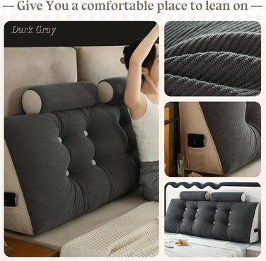 Підголовник для ліжка Keilkissen: Зручний трикутник для підтримки спини та шиї (80x50x20 см)