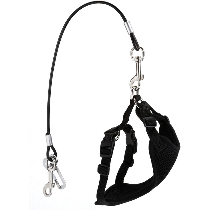 Автомобільний ремінь безпеки для собак Mogoko Kaufester: не гризеться, з нержавіючої сталі, з подвійним кріпленням та фіксатором (40,6 см, 16 дюймів)