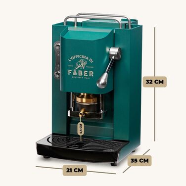 Кавомашина FABER Pro Deluxe | Еспресо на паді 44 мм | Хромоване покриття | Пресована камера з латуні