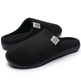 Тапочки домашні жіночі та чоловічі WateLves з memory foam, бавовна, чорні, для дому та вулиці, 44/45 EU