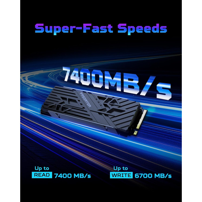 SSD Acer Predator GM7000 1TB NVMe PCIe Gen4 з DRAM Cache - для ПК, ноутбука, PS5