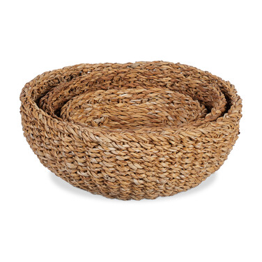 Relaxdays Set of 3 Round Storage Baskets