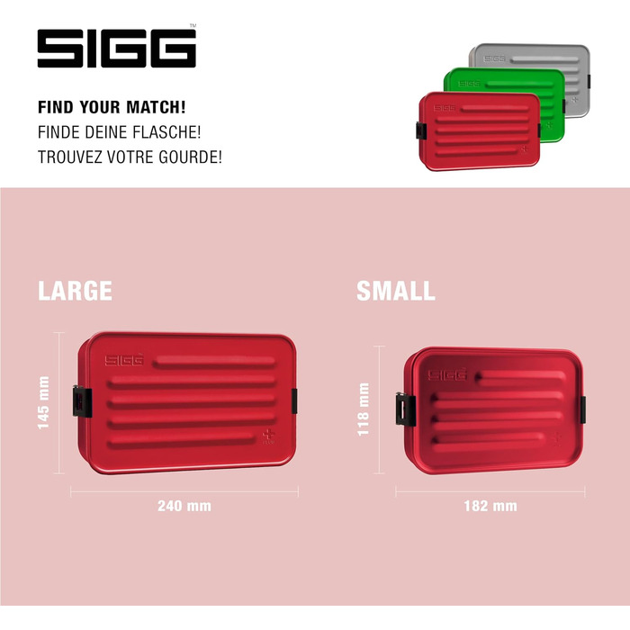 SIGG - Alu Lunchbox Plus - Divided Lunchbox - Award-Winning - Dishwasher Safe & Microwave Safe - Absolutely Leak-Proof - Featherlight - BPA-Free